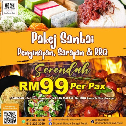 2D1N Pakej Santai - Resort D'Rumah Bonda Riverview Kuala Kangsar (min 10 Pax)